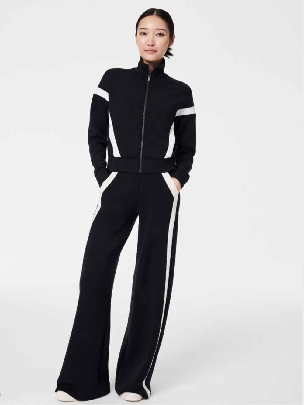 SPANX AirEssentials Striped Jacket and Pants Sz S